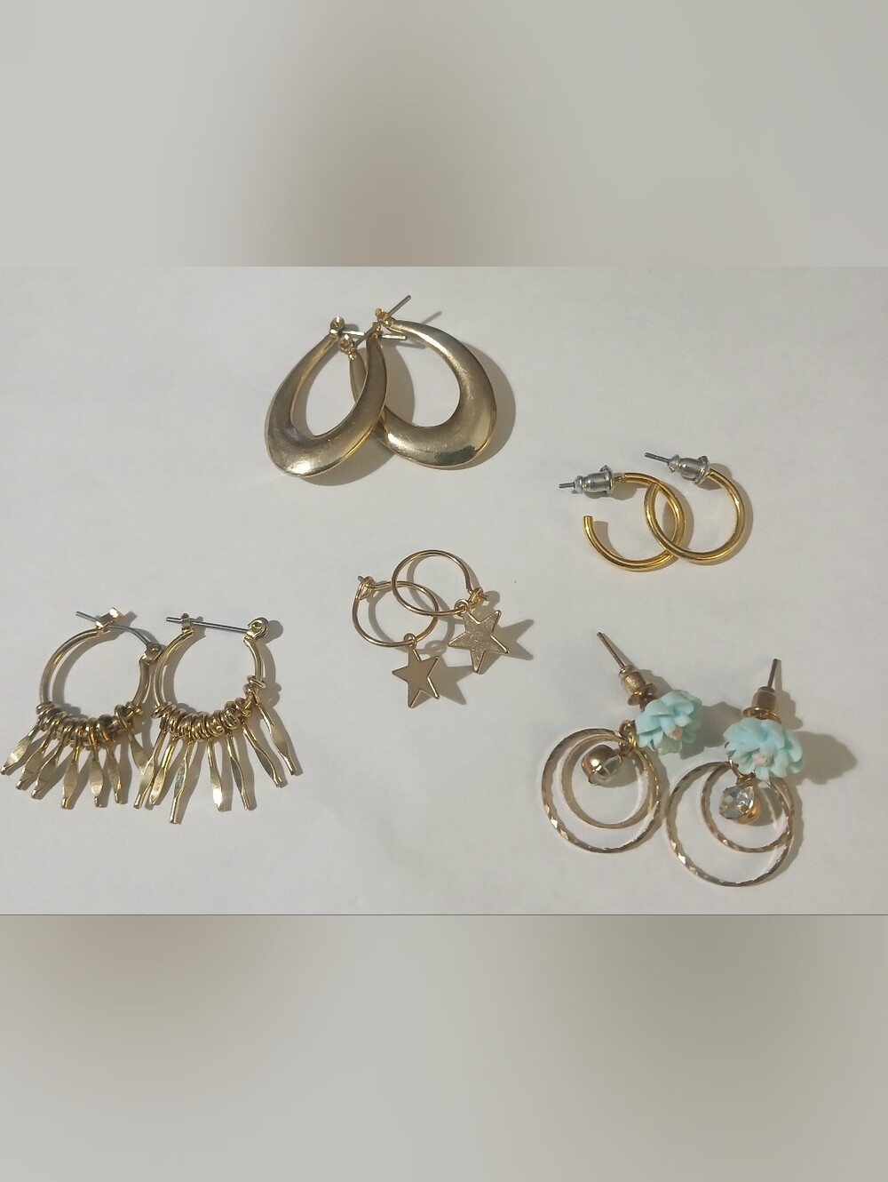 Gold Tone Mixed Earring Set